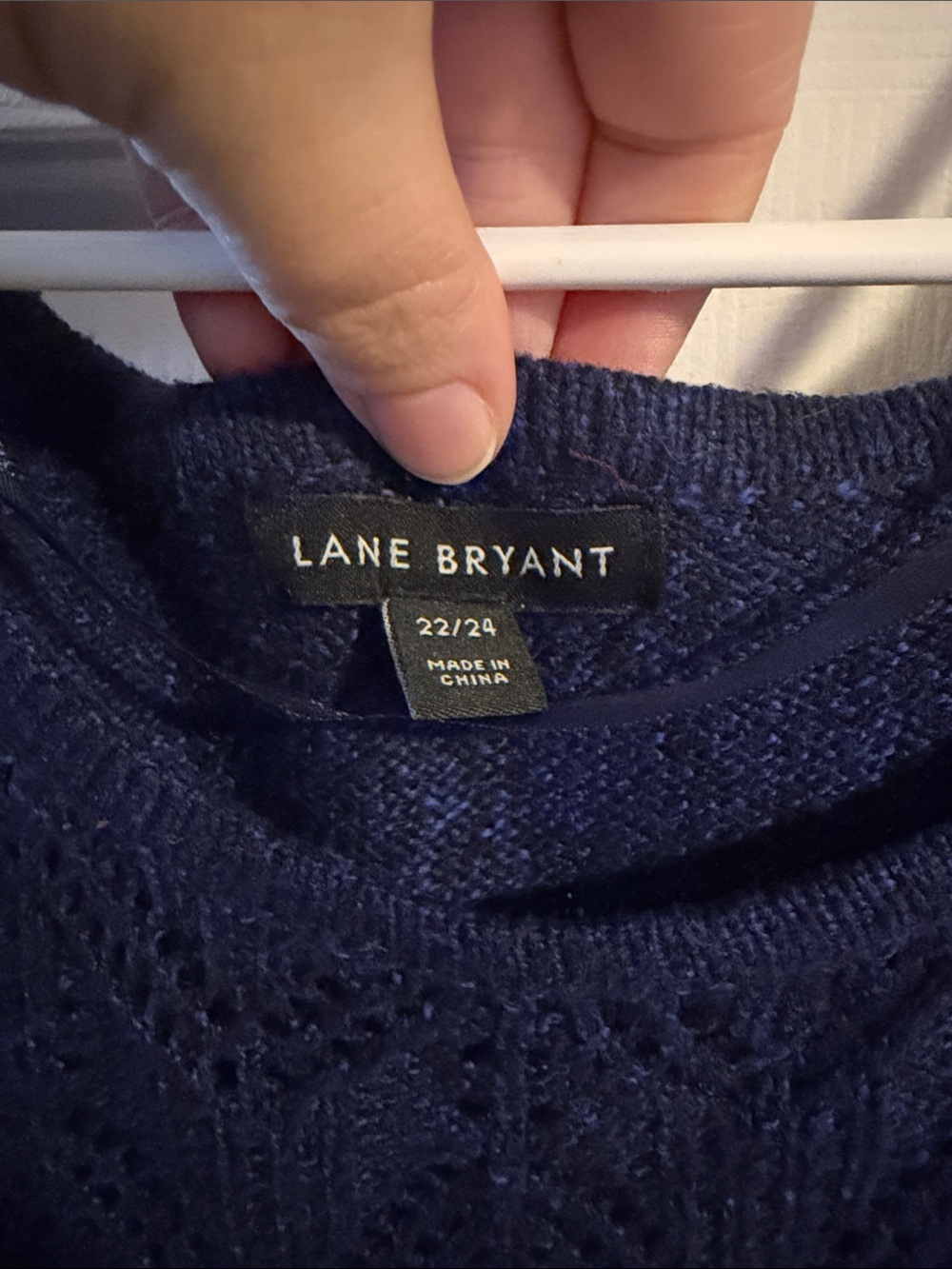 Lane Bryant Navy Openwork Knit Sweater - Picture 2 of 3